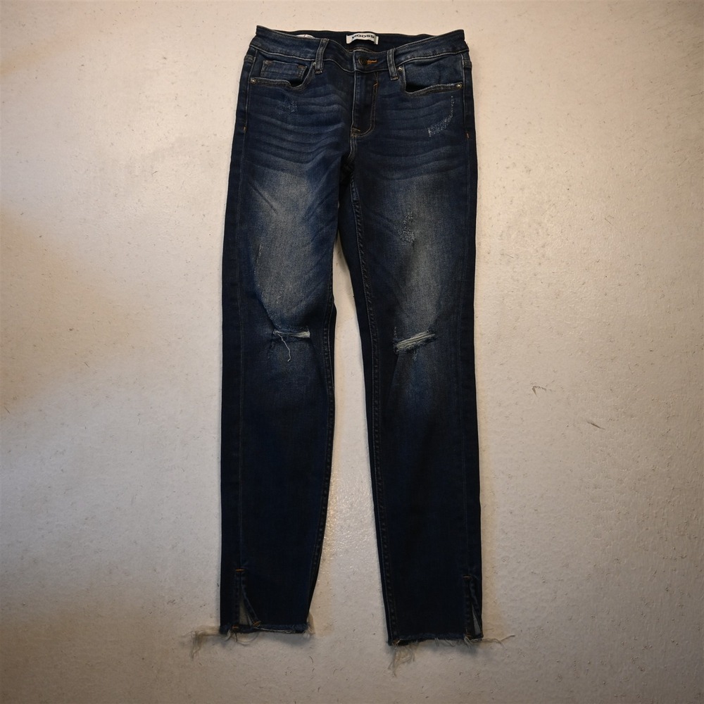 VIGOSS 27 Mid Rise Ace Skinny Dark Stretch Denim Womens Jeans